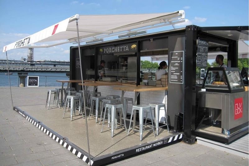 container văn phòng 40 feet làm quán cafe